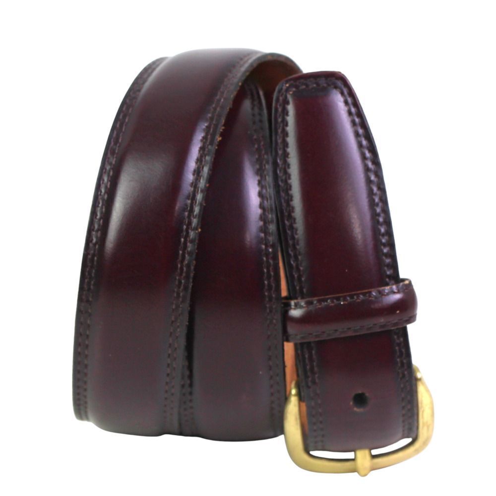 URUGUAY BROWN GENUINE LEATHER 1"Wd STITCH CASUAL DRESS MEN'S BELT Sz 34/85 (t45